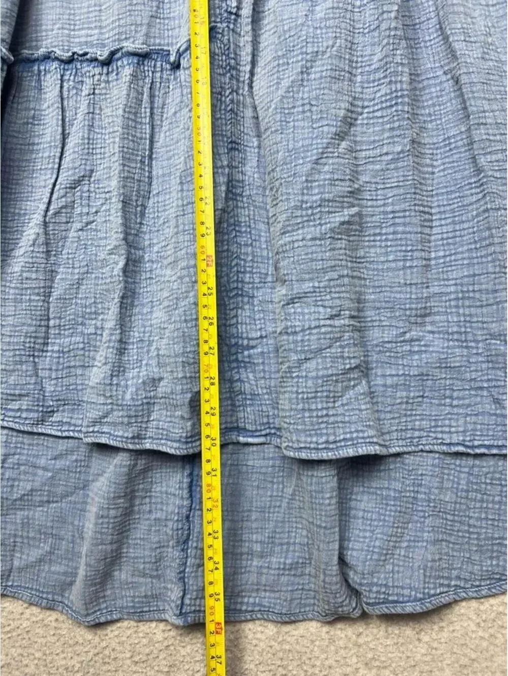 NWT Lane Bryant Double Gauze Tiered Maxi Skirt 18/20 Blue Coastal Grandma Boho